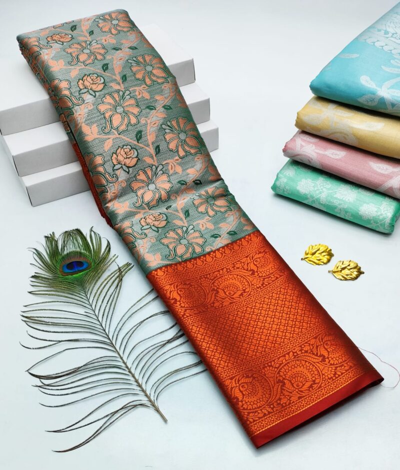 H. Tissue Fancy Silk Sarees Premium Quality