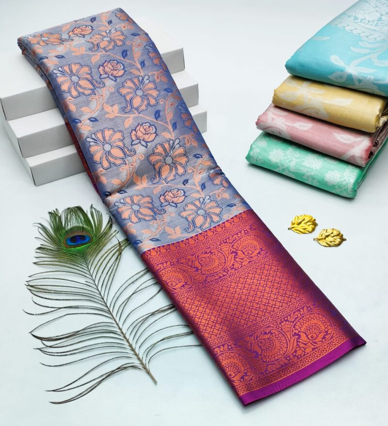 H. Tissue Fancy Silk Sarees Premium Quality
