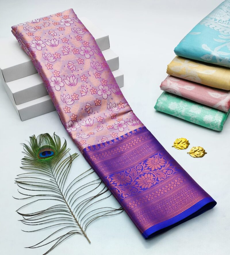 H. Tissue Fancy Silk Sarees Premium Quality